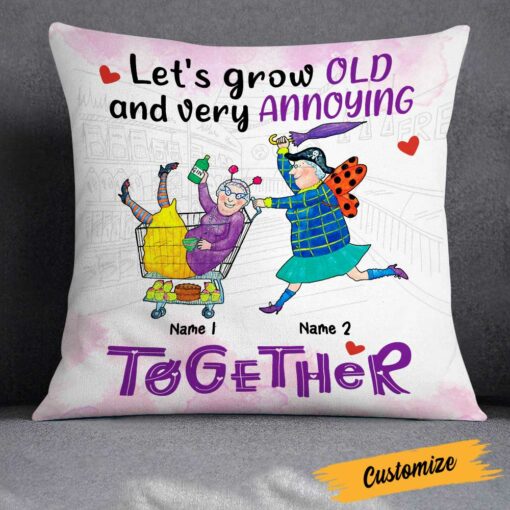 Personalized Senile And Old Friends Pillow