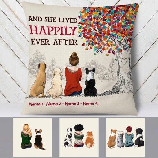 Personalized She Lived Happily Ever After With Dog Pillow