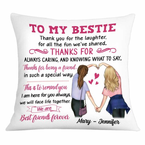 Personalized Sisters To My Bestie Pillow