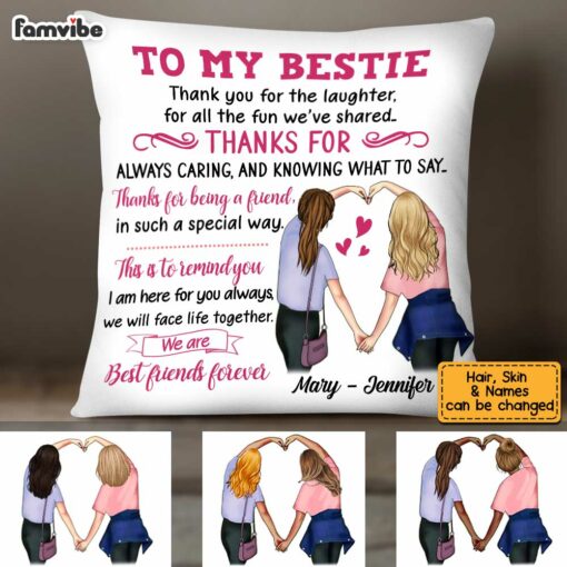 Personalized Sisters To My Bestie Pillow