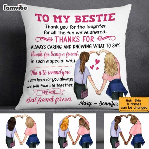 Personalized Sisters To My Bestie Pillow