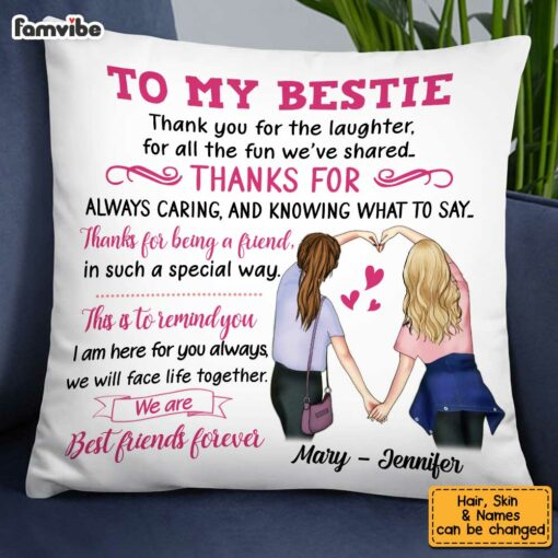 Personalized Sisters To My Bestie Pillow