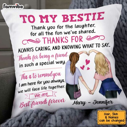 Personalized Sisters To My Bestie Pillow