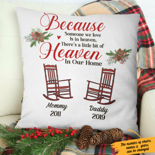 Personalized Someone We Love In Heaven Christmas Pillow