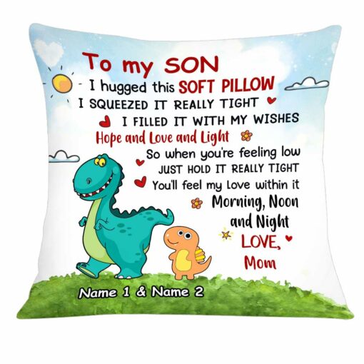 Personalized Son Dinosaur Pillow