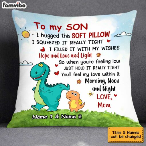 Personalized Son Dinosaur Pillow