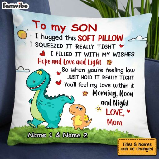 Personalized Son Dinosaur Pillow