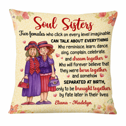 Personalized Soul Sister Old Friend Pillow