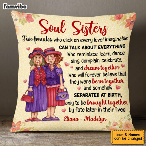 Personalized Soul Sister Old Friend Pillow