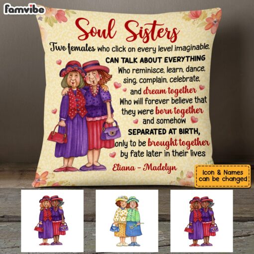 Personalized Soul Sister Old Friend Pillow