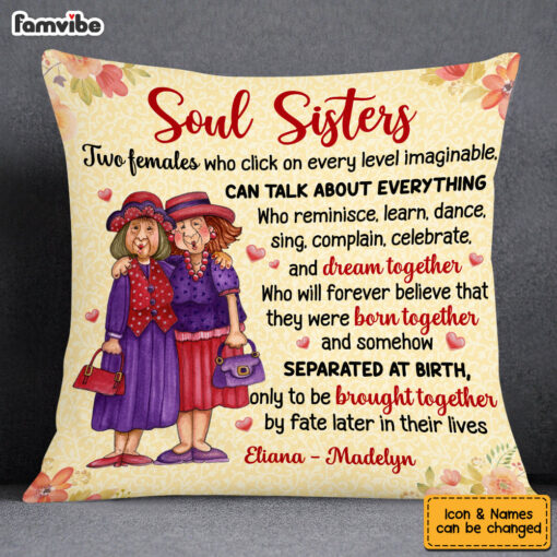 Personalized Soul Sister Old Friend Pillow