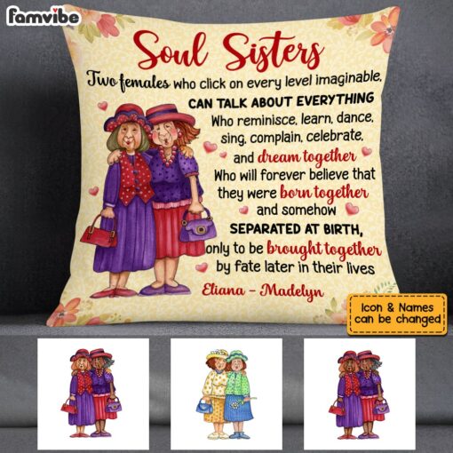 Personalized Soul Sister Old Friend Pillow