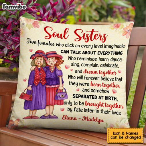 Personalized Soul Sister Old Friend Pillow