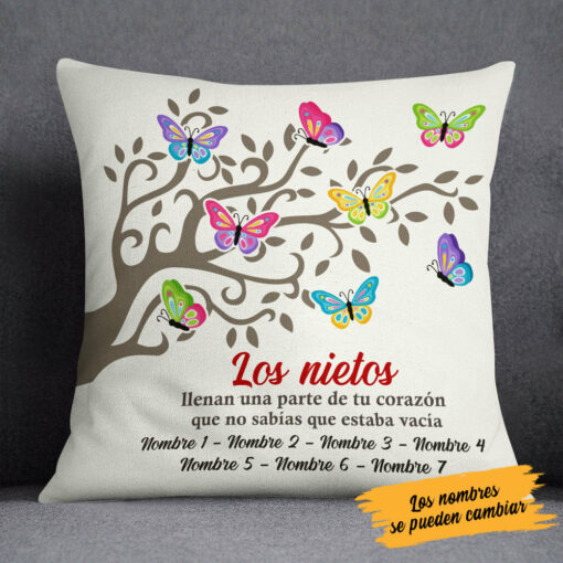 Personalized Spanish Abuela Butterfly Tree Grandma Pillow