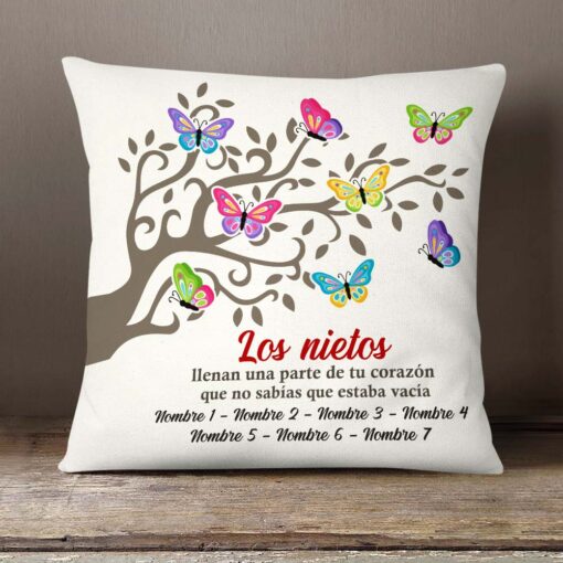 Personalized Spanish Abuela Butterfly Tree Grandma Pillow