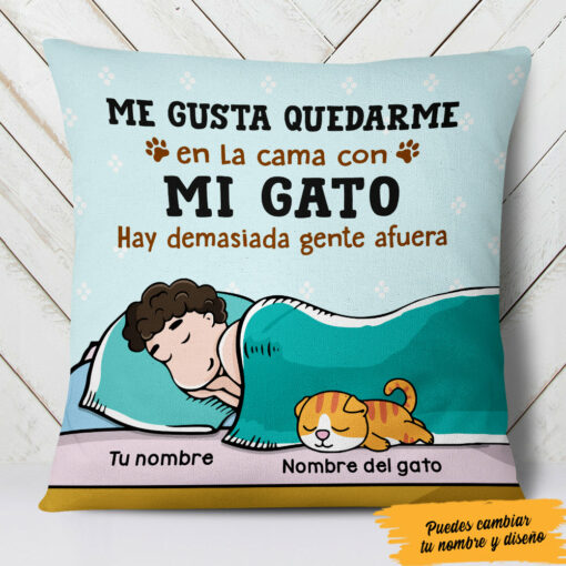 Personalized Spanish Cat Gato Pillow