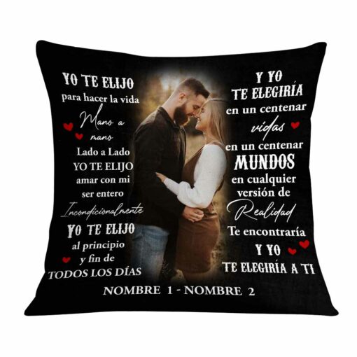 Personalized Spanish Couple Photo Pillow