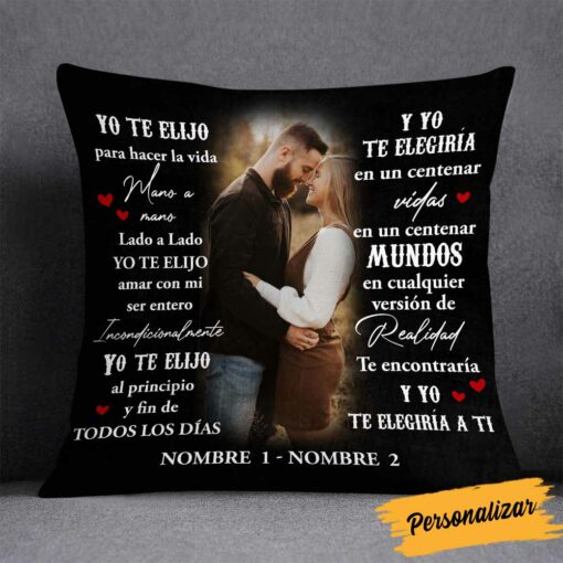 Personalized Spanish Couple Photo Pillow