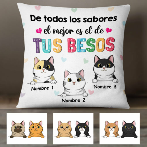 Personalized Spanish Gata Gato Cat Kiss Pillow