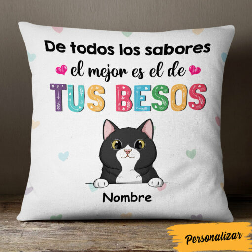 Personalized Spanish Gata Gato Cat Kiss Pillow