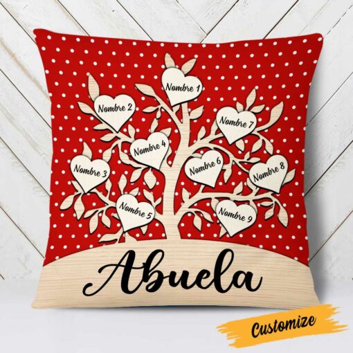 Personalized Spanish Grandson Granddaughter Son Daughter Mom Grandma Abuela Pillow