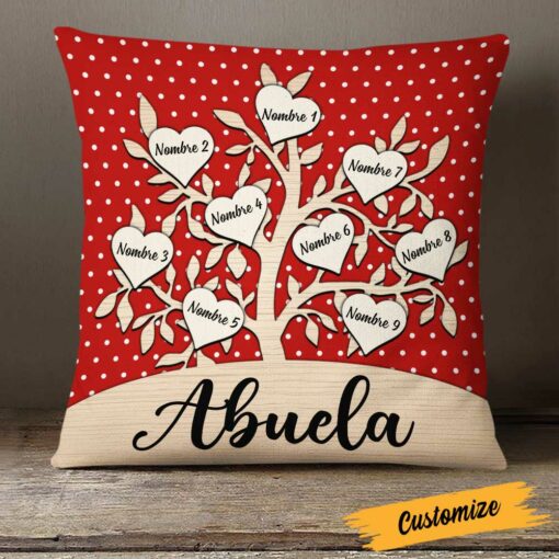 Personalized Spanish Grandson Granddaughter Son Daughter Mom Grandma Abuela Pillow