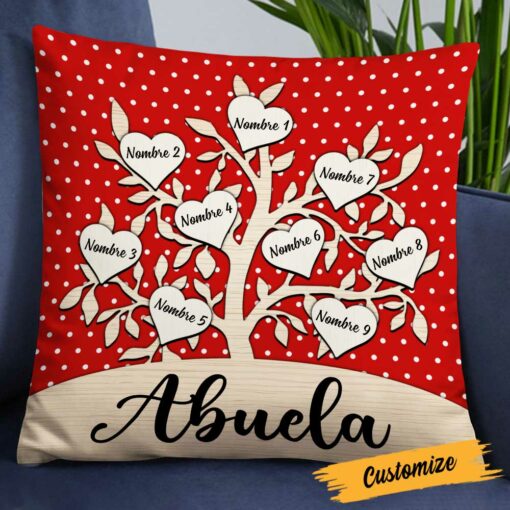 Personalized Spanish Grandson Granddaughter Son Daughter Mom Grandma Abuela Pillow