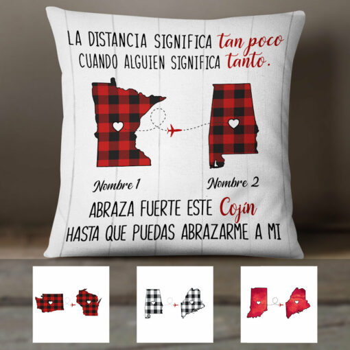 Personalized Spanish Larga Distancia Long Distance Pillow