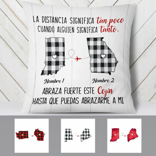 Personalized Spanish Larga Distancia Long Distance Pillow