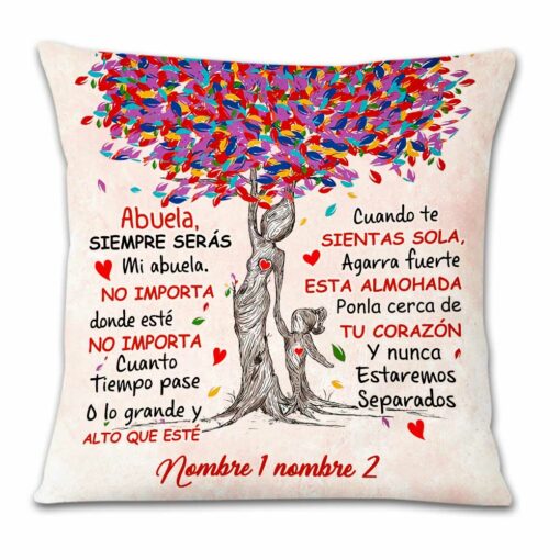 Personalized Spanish Mom Grandma Daughter Granddaughter Canvas Pillow