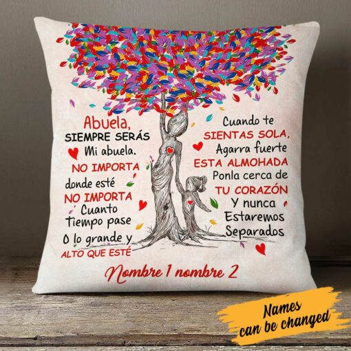 Personalized Spanish Mom Grandma Daughter Granddaughter Canvas Pillow