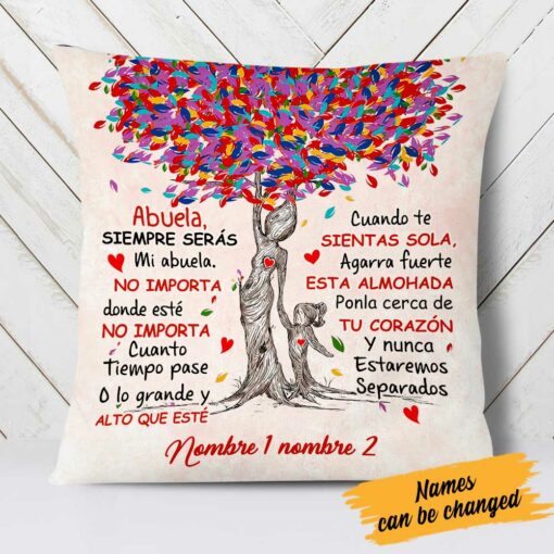 Personalized Spanish Mom Grandma Daughter Granddaughter Canvas Pillow