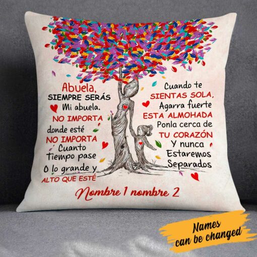 Personalized Spanish Mom Grandma Daughter Granddaughter Canvas Pillow