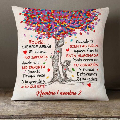 Personalized Spanish Mom Grandma Daughter Granddaughter Canvas Pillow