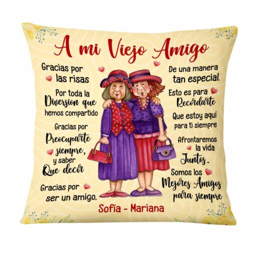 Personalized Spanish To My Old Friends Thank You For Pillow