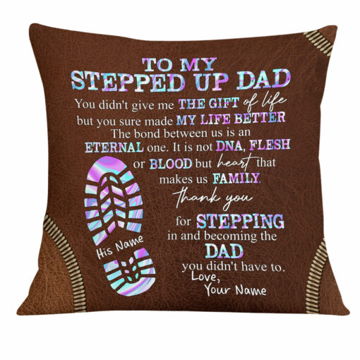 Personalized Stepped Up Dad Pillow