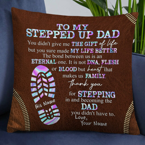 Personalized Stepped Up Dad Pillow