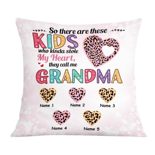 Personalized Stole Love Mom Grandma Heart Pillow