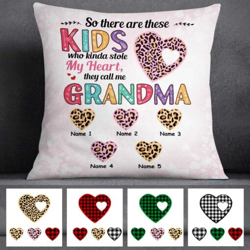 Personalized Stole Love Mom Grandma Heart Pillow