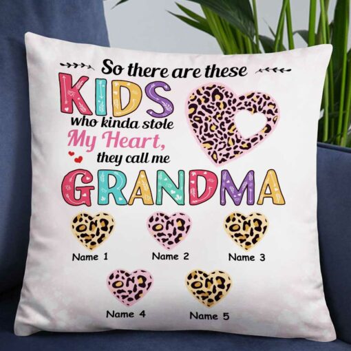 Personalized Stole Love Mom Grandma Heart Pillow