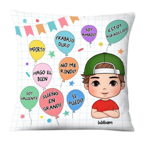 Personalized Sue�o En Grande Grandson Spanish Pillow