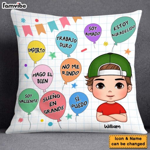 Personalized Sue�o En Grande Grandson Spanish Pillow