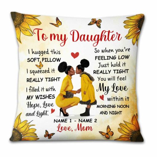 Personalized Sunflower Daughter Pillow