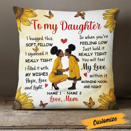 Personalized Sunflower Daughter Pillow