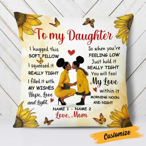 Personalized Sunflower Daughter Pillow