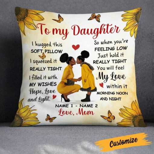 Personalized Sunflower Daughter Pillow