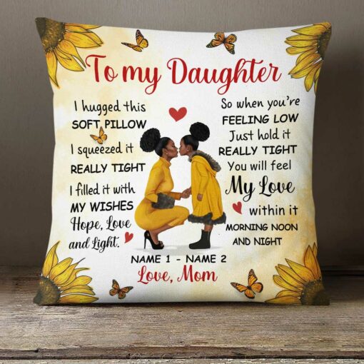 Personalized Sunflower Daughter Pillow