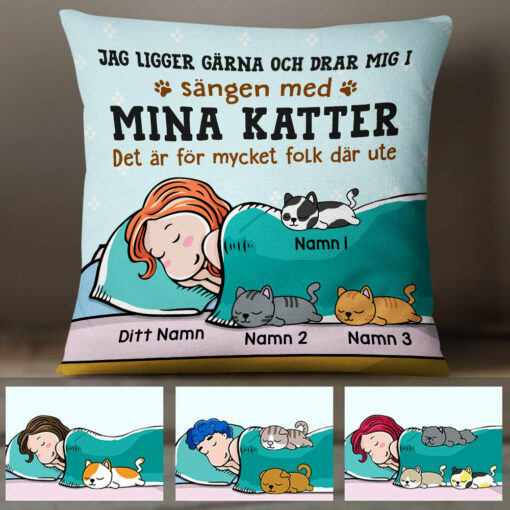 Personalized Swedish Cat Katt Pillow