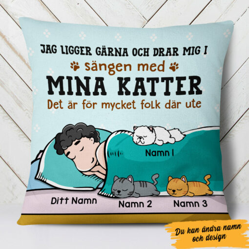 Personalized Swedish Cat Katt Pillow