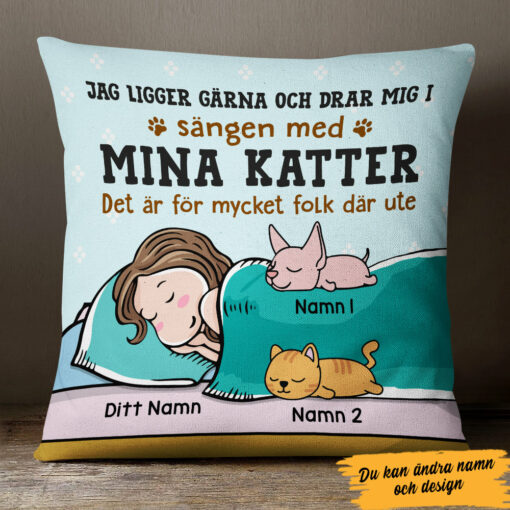 Personalized Swedish Cat Katt Pillow